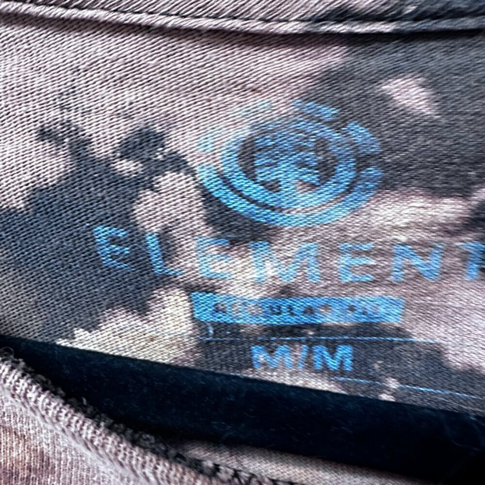Element Cotton Tee Shirt Size Medium Brown Black Tie Dyed Bleached Grunge Skate - Picture 4 of 6